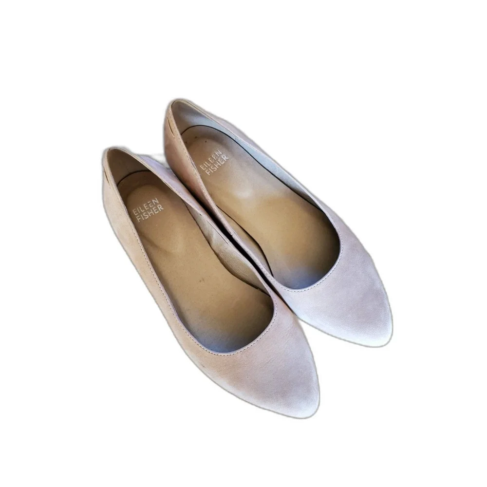 Eileen Fisher Pointed Flat Shoes Nude Quiet Luxury Comfort 5.5 VGUC